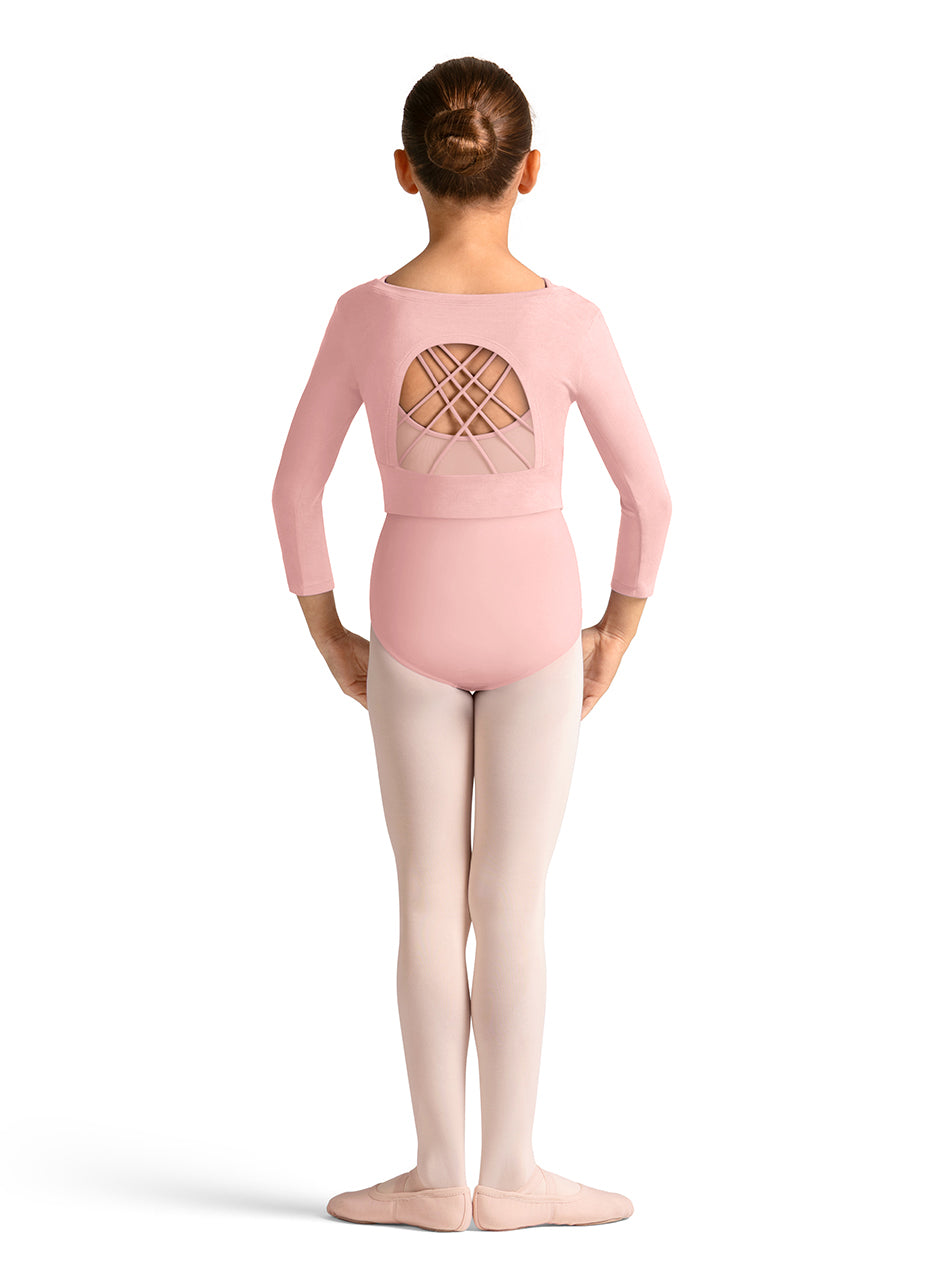 M30011C - Child 3/4 Slv Open Back Top