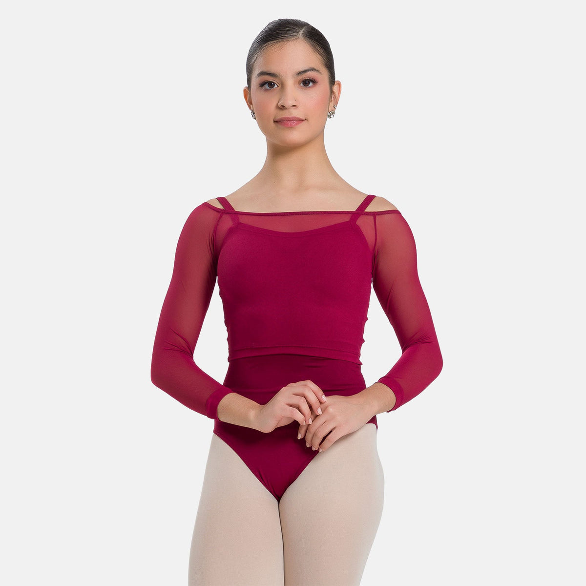 Anala Sheer Long Sleeve Crop Top - SL226