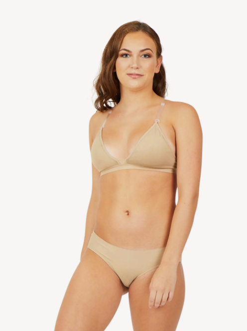 3777W - Deep Neck Clear Back Bra
