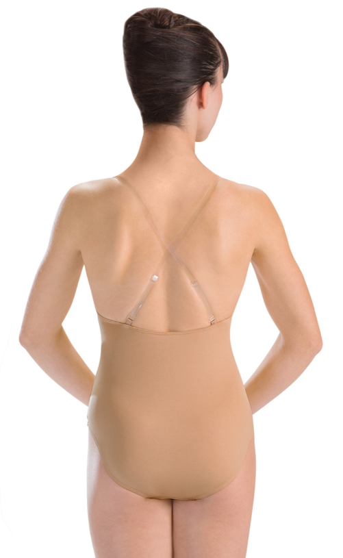 2487 - Convertible Strap V Neck Cami Leo w/Removable Cups
