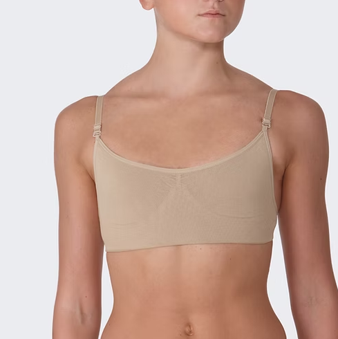 Womens Seamless Clear Back Dance Bra w/o Padding