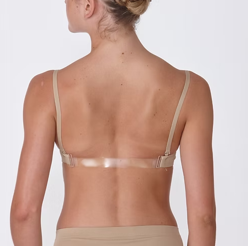 Womens Seamless Clear Back Dance Bra w/o Padding