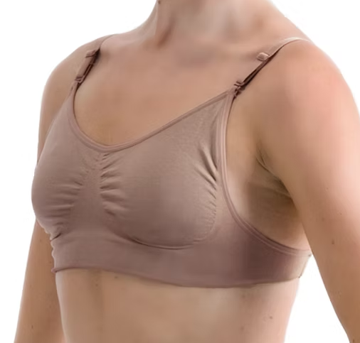 Womens Seamless Clear Back Dance Bra w/o Padding
