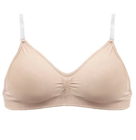Child Seamless Clear Strap Dance Bra w/ Removable Padding