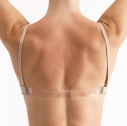 Child Seamless Clear Strap Dance Bra w/ Removable Padding