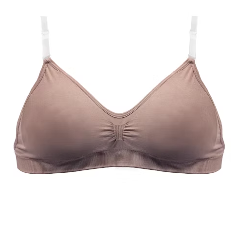 Child Seamless Clear Strap Dance Bra w/ Removable Padding