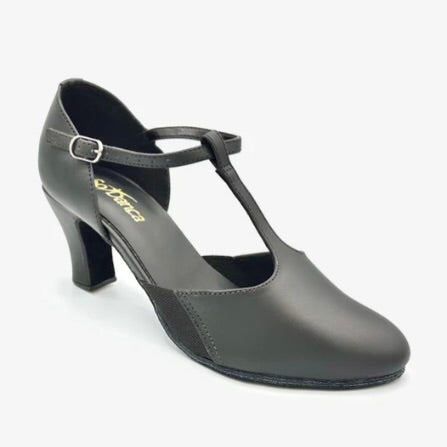 CH57 - Connie 2.5” Heel T-Strap Suede Sole